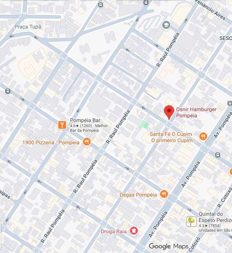 Mapa da Osnir Hamburger na Pompeia
